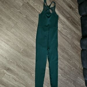 Free People Movement Womens sz M/L full one-piece suit. Dark Green!! NWOTS